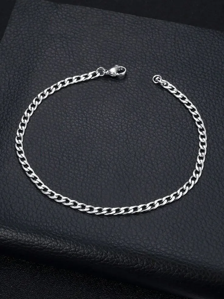 1pc Simple Chain Stainless Steel Men's Hip Hop Style Bracelet.webp