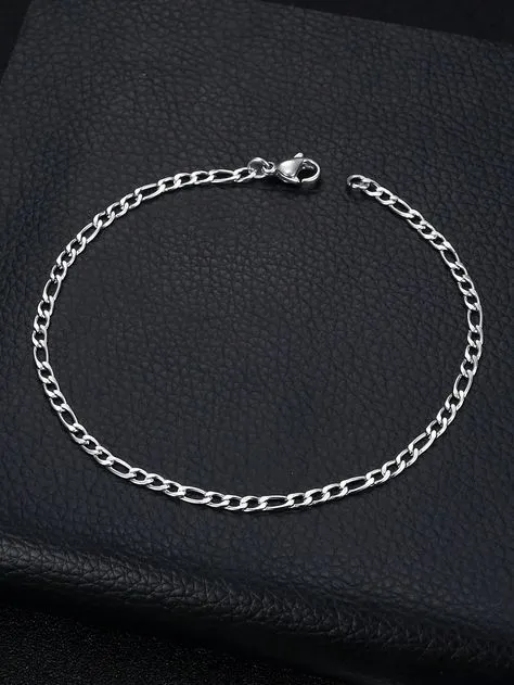 1Pc Simple Chain Stainless Steel Bracelet
